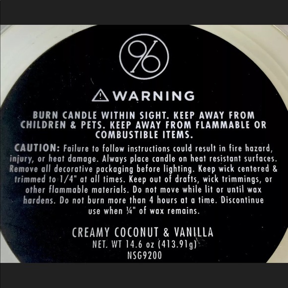 DW HOME CANDLE CREAMY COCONUT VANILLA 96 SCENTED 2 WICK NEW - Picture 3 of 3